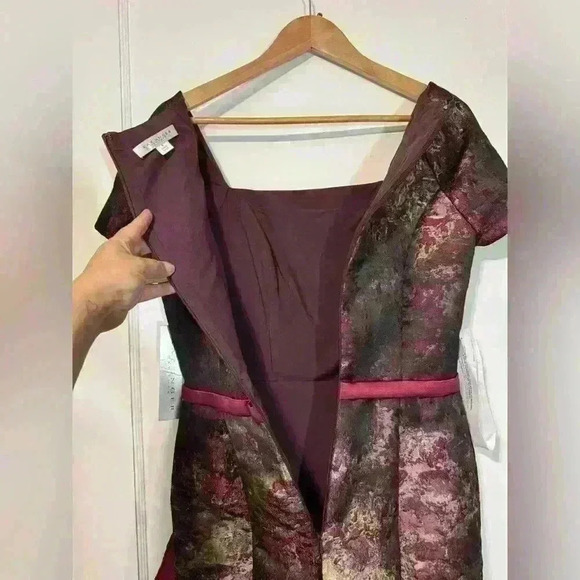 NWT KAY UNGER Bow Layne Jacquard Column Dress - Picture 13 of 15